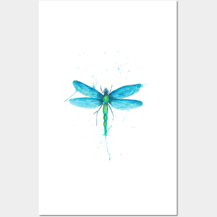 Dragonfly watercolour Posters and Art